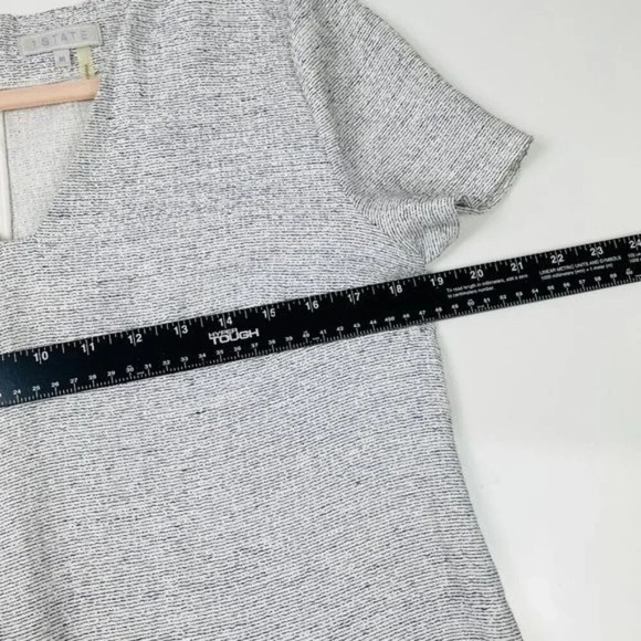 1.State Gray Shift Tweed Short Sleeve Dress Size Medium - Picture 6 of 9